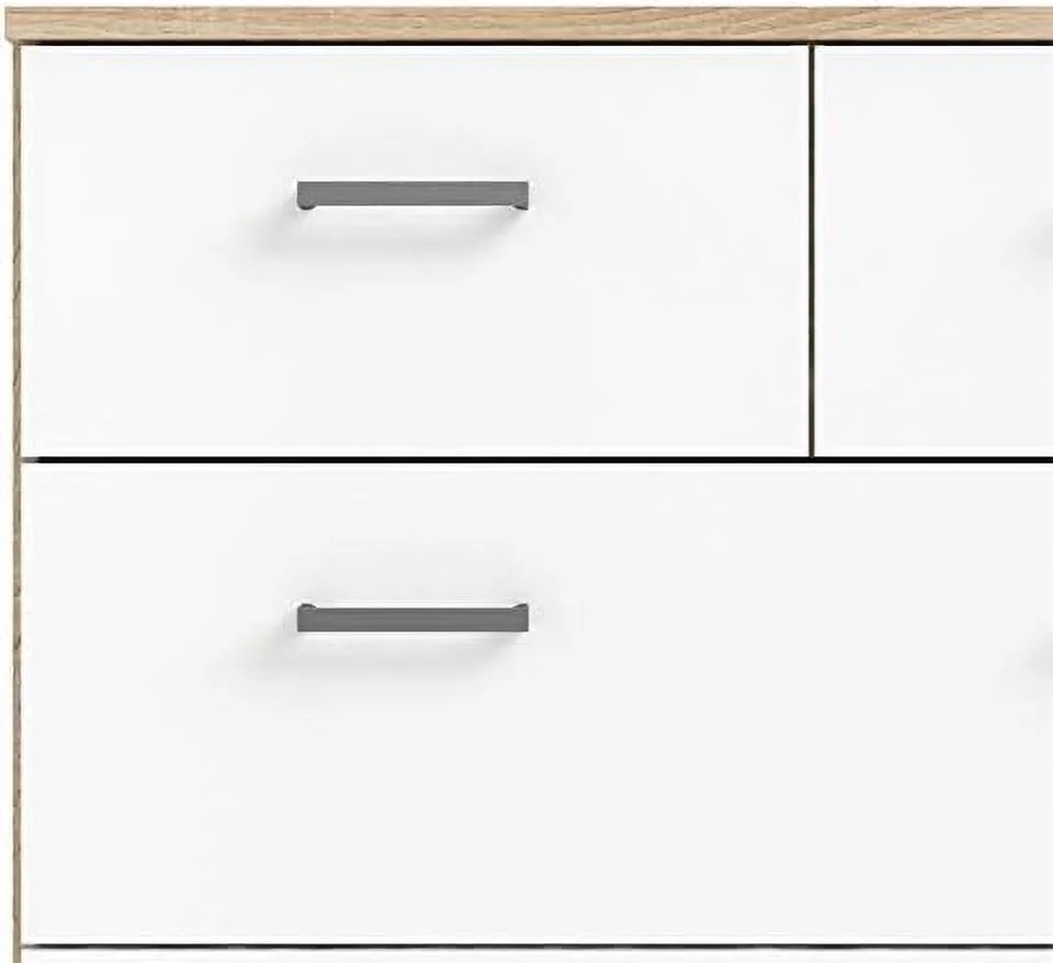 White Oak 8 Drawer Double Dresser U100044
