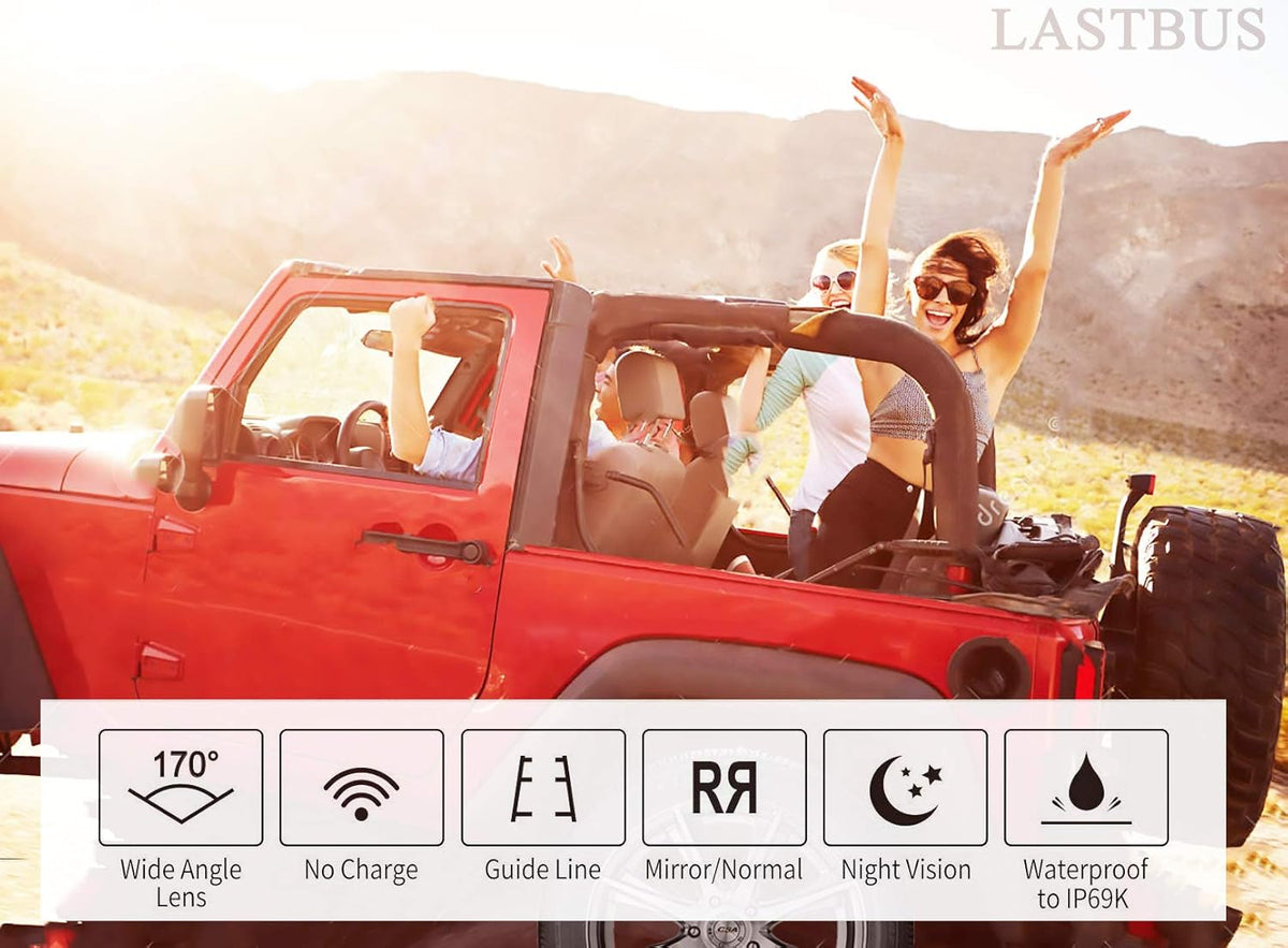Wireless Backup Camera 170° View Angle IP69 Waterproof License Plate Camera R7025