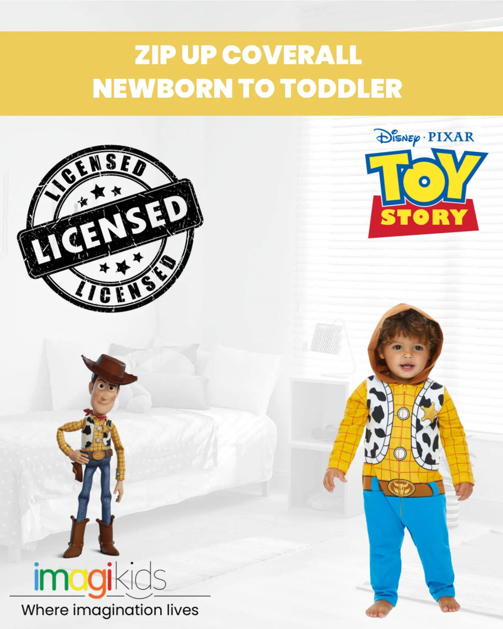 Woody Infant Baby Boys Zip Up Coverall T9359