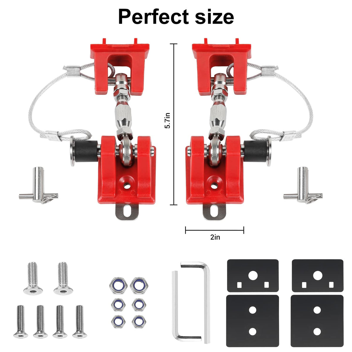Red Aluminum Alloy Hood Latches for Jeep Wrangle TJ D67833