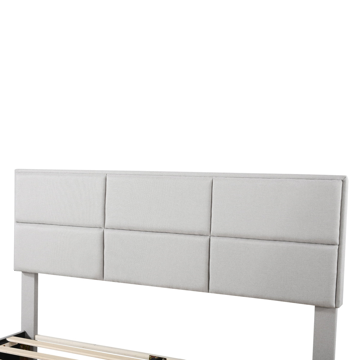 Queen Size Upholstery Platform Bed with Adjustable Headboard A29382