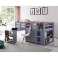 Twin Grey Loft Bed with Desk R4078