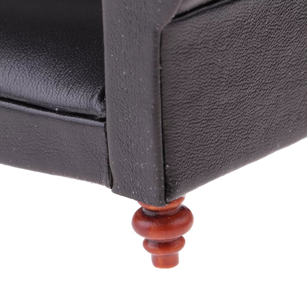 Black Leather Sofa C678833