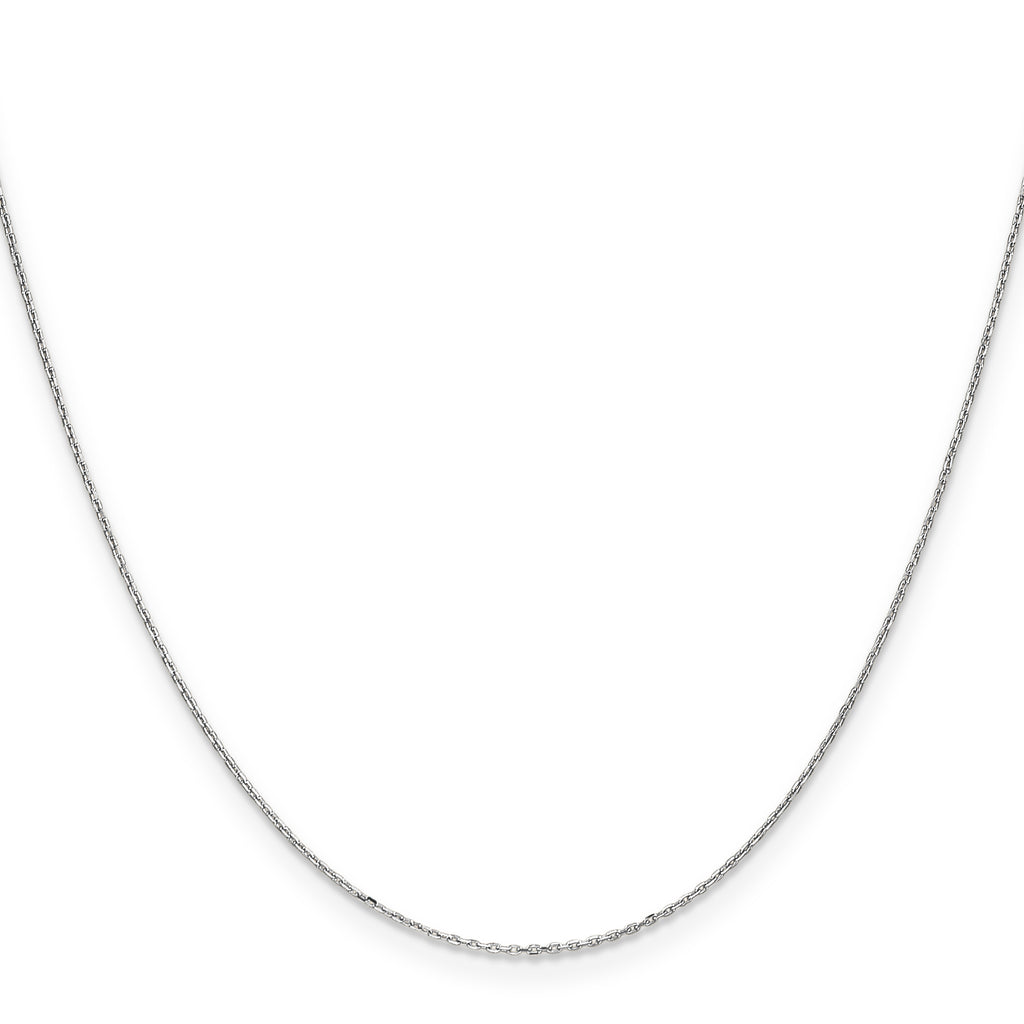 14K White Gold Diamond-Cut Cable Chain Necklace 18 Inches L2721