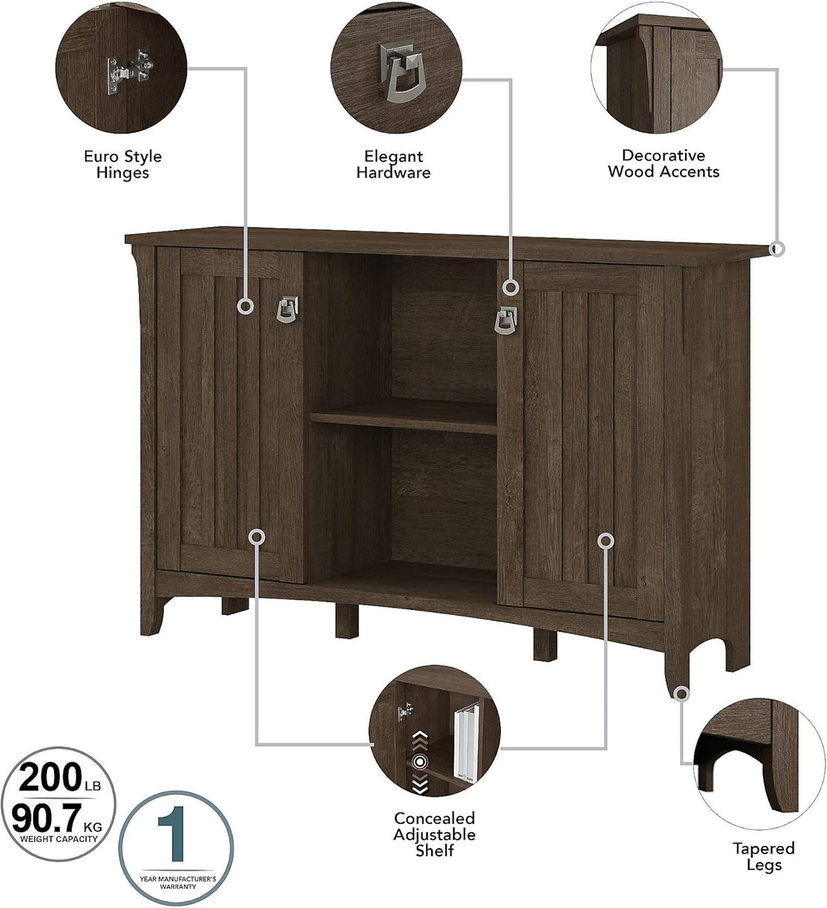Ash Brown Storage Cabinet with Doors K767