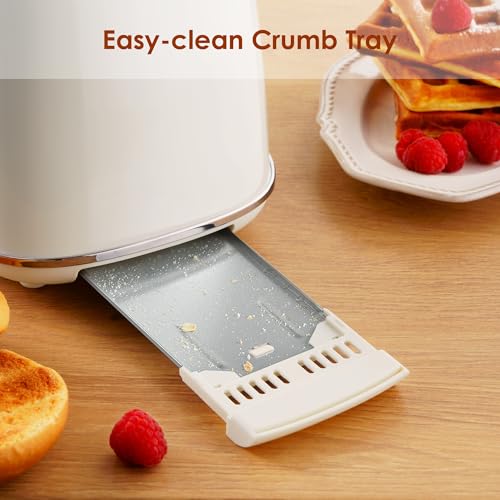 2 Slice Retro Stainless Steel Toaster with Extra Wide Slot T79087