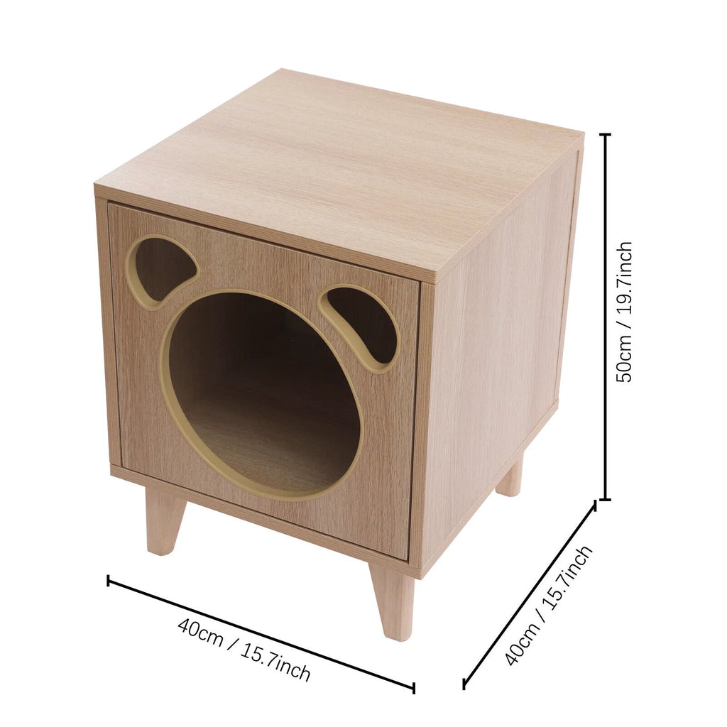 Oak Cat Nest Nightstand T689511