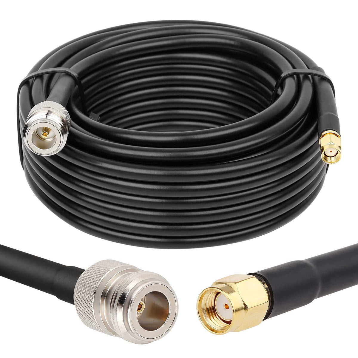 35FT N Type Female to RP-SMA Male Cable, Pack of 2 M288