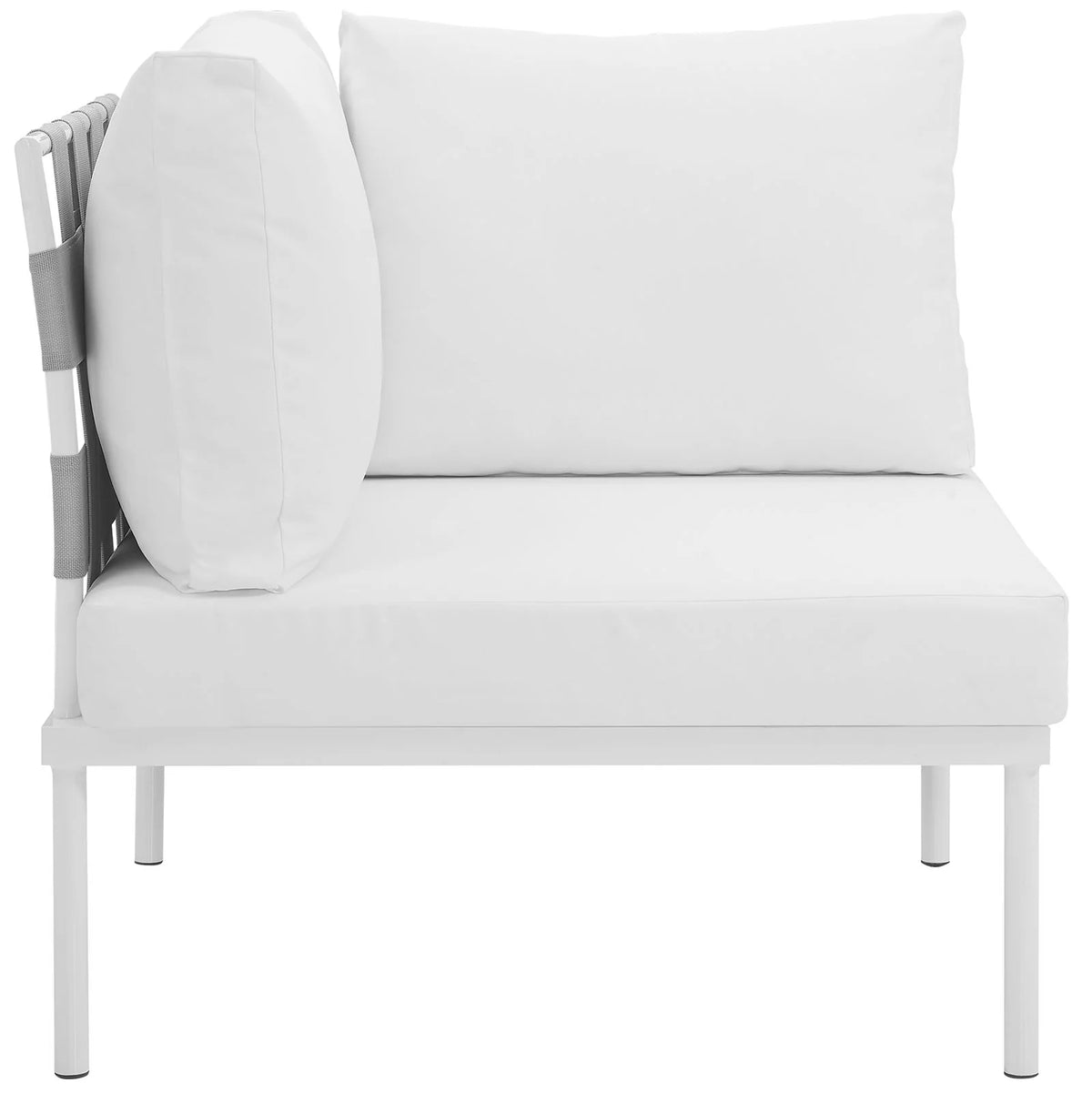 White Rattan Corner Sofa Chair A77540