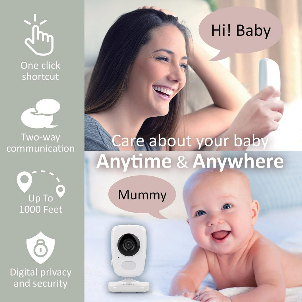 Baby Monitor w/ 2 Cam, 1000ft Range, Auto Night Vision Cam Q332156