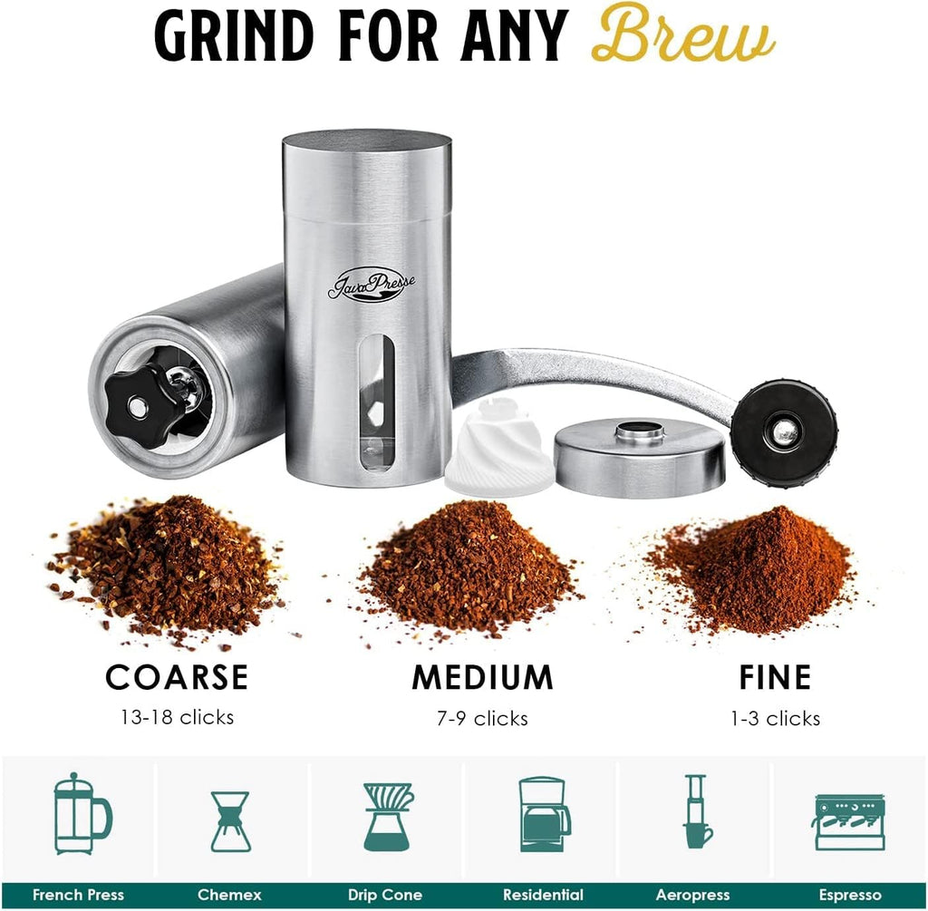 Manual Stainless Steel Coffee Grinder with Hand Crank A7407