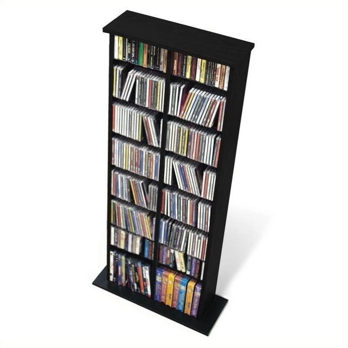 51" Double Slim CD DVD Wall Media Storage Rack in Black A93756