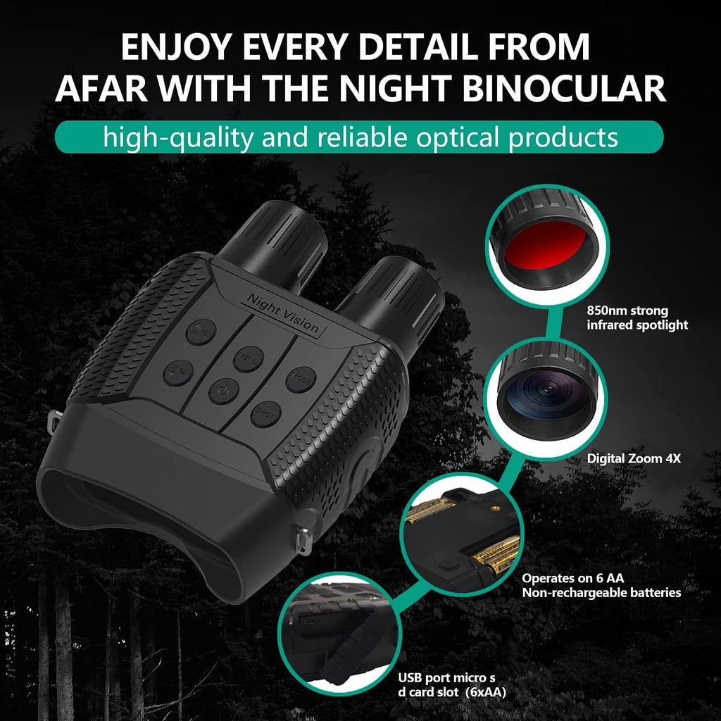 Night Vision Goggles Infrared Binoculars with 2.31 Screen 32G Memory Card U27979
