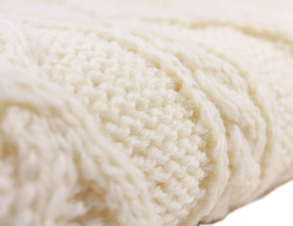 Aran Knit Merino Wool Blanket H763
