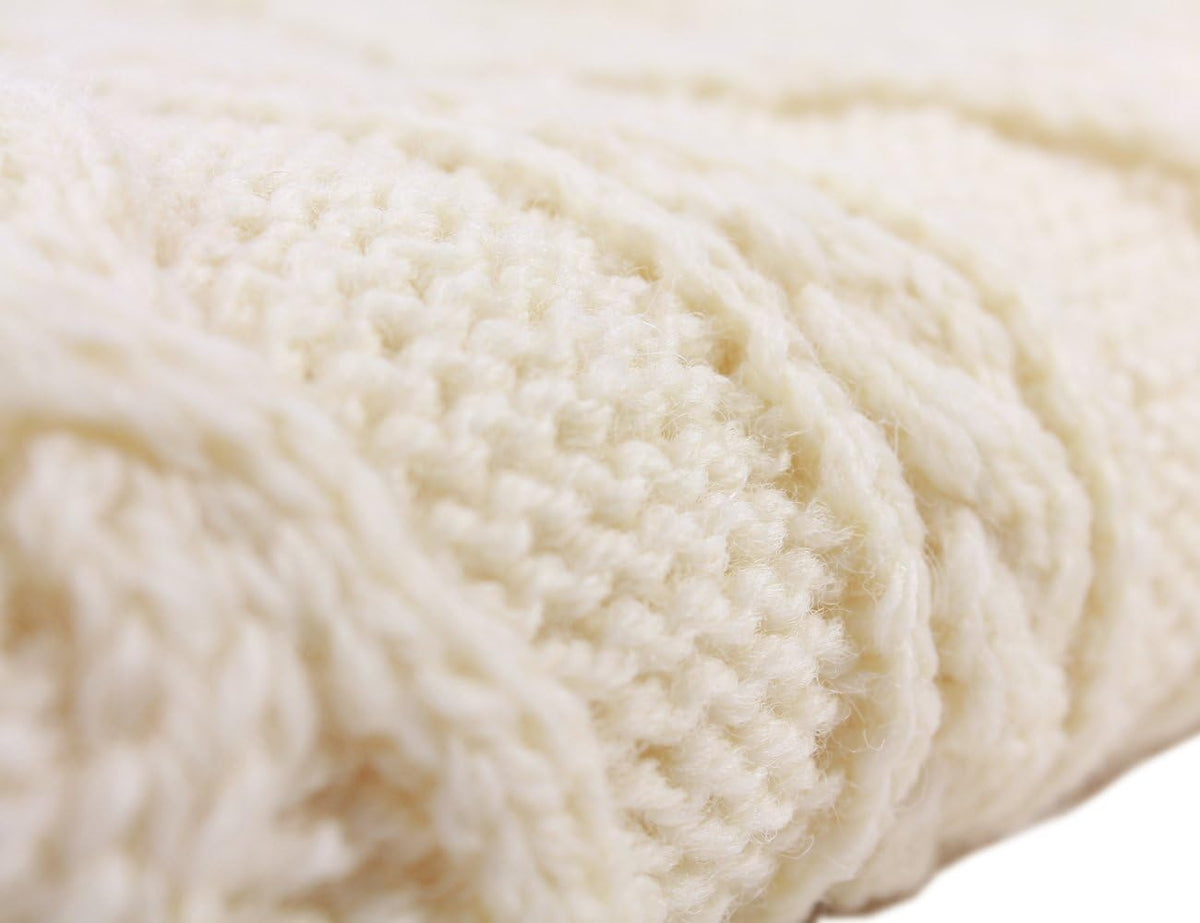 Aran Knit Merino Wool Blanket H763
