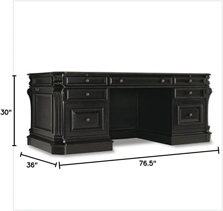 Black Leather Top Wood Desk X484731