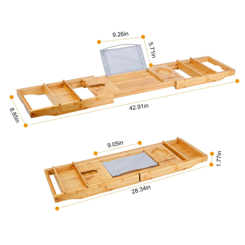 Extendable Bathtub Caddy Tray with Shelves I68804