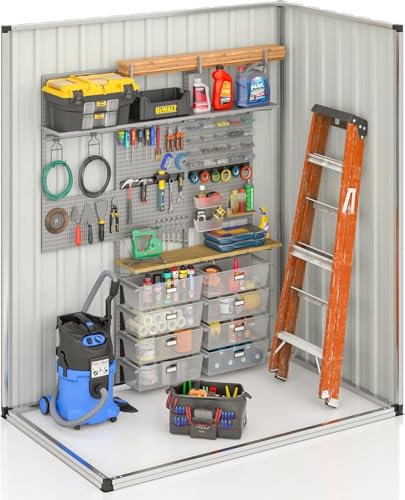 8x8 FT Metal Outdoor Storage Shed with Lockable Doors S238099