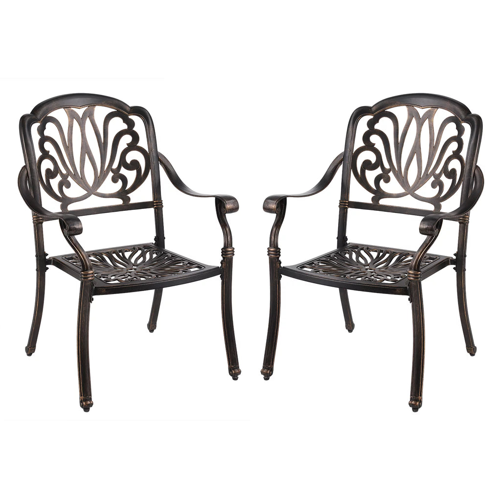 5-Piece Cast Aluminum Outdoor Dining Set with Umbrella Hole R800591