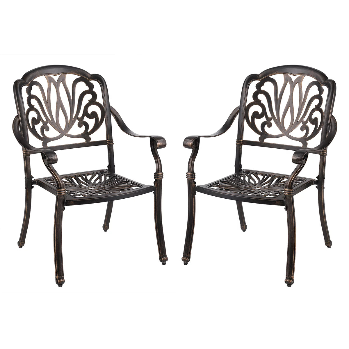 5-Piece Cast Aluminum Outdoor Dining Set with Umbrella Hole R800591