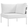 White Rattan Corner Sofa Chair A77540