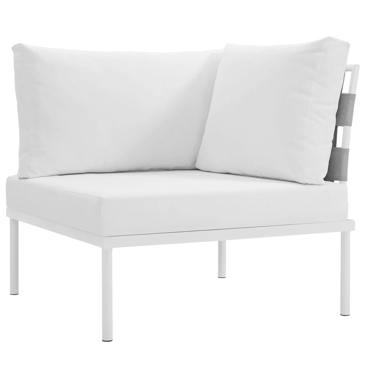 White Rattan Corner Sofa Chair A77540