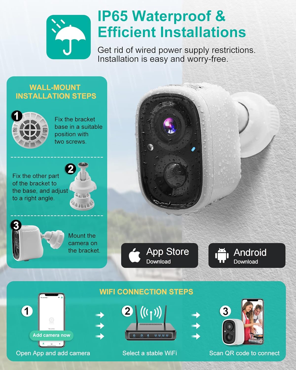Wireless Outdoor Security Camera with 1080P FHD Color Night Vision S610