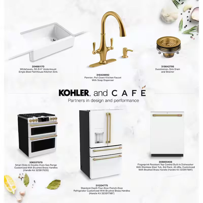 Brushed Brass Refrigerator Handle Kit G257822