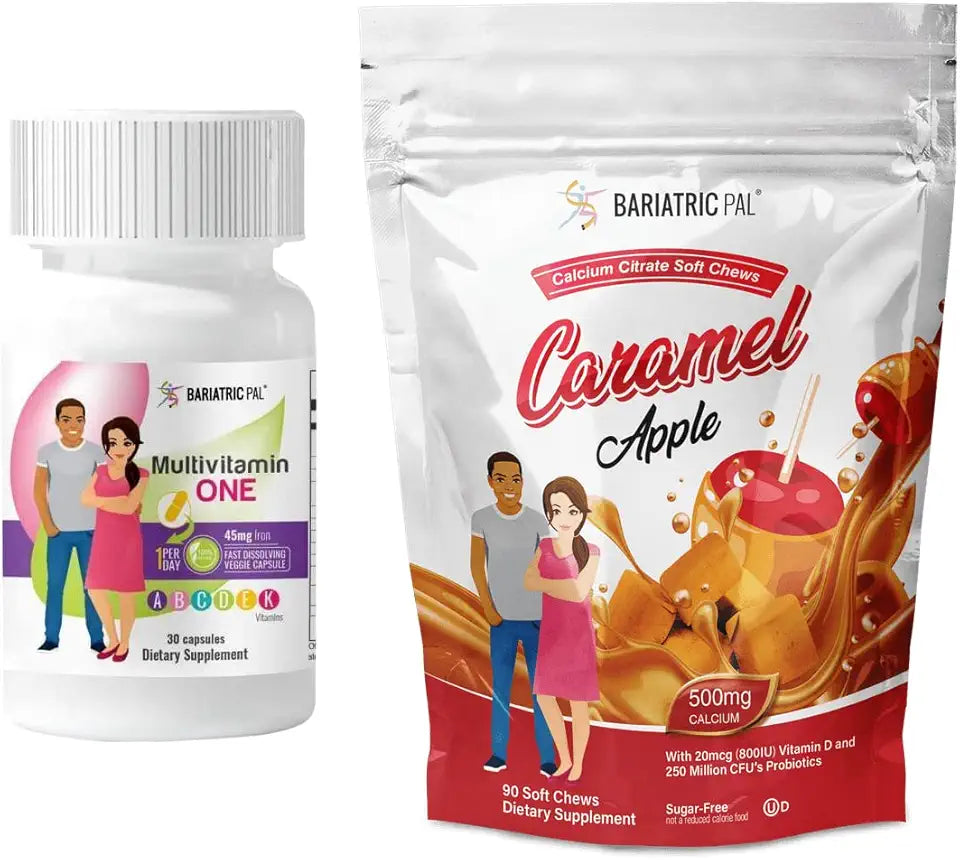 Bariatric Vitamin Bundle Multivitamin Capsule with Iron and Calcium Citrate Soft Chews with Probiotics D73648