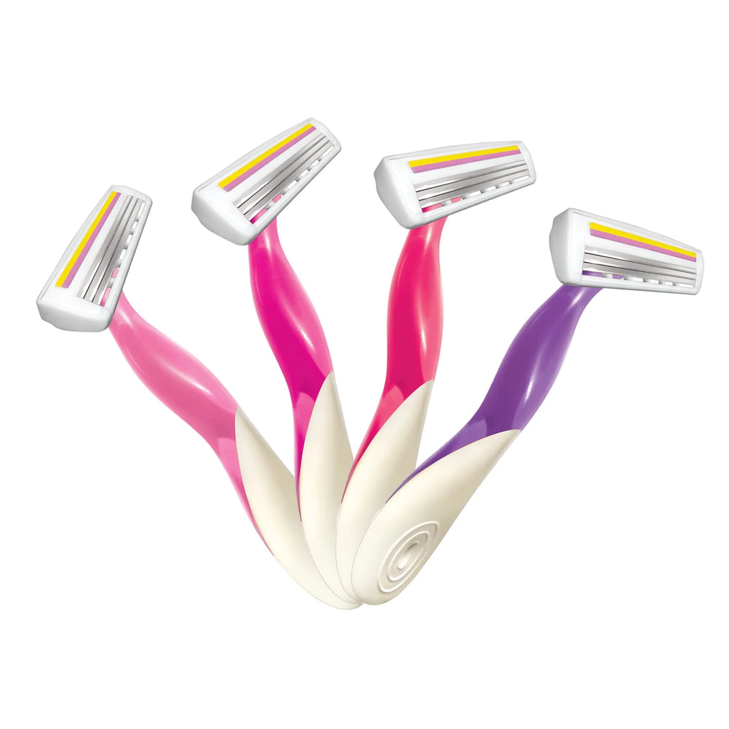 Scented Women's Disposable Razor, 3 Blade, 4 Pack J810