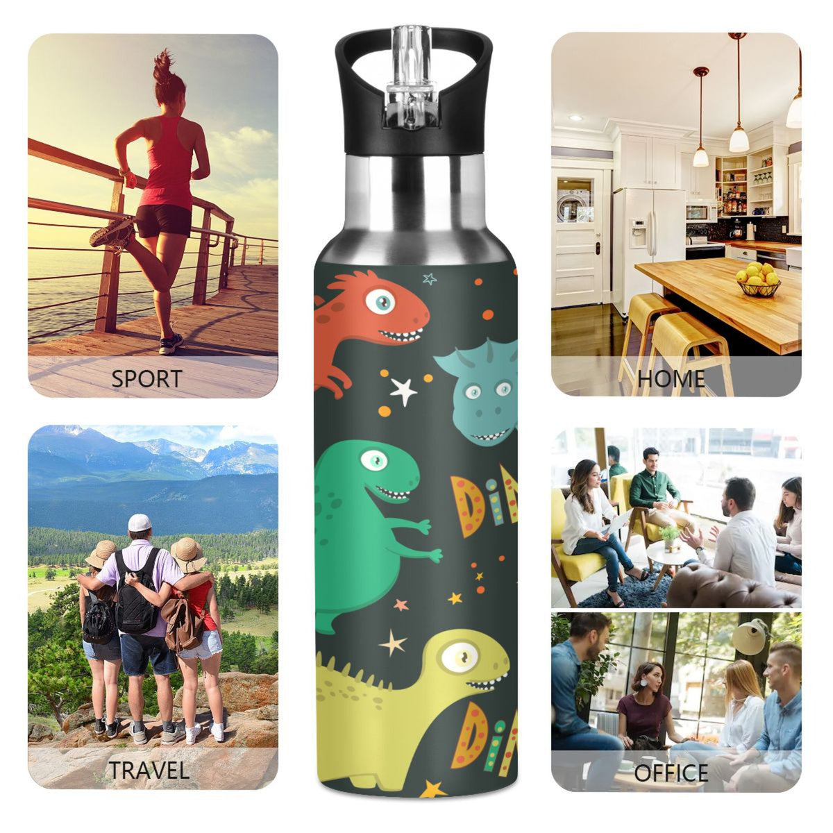 Stainless Steel Water Bottle with Straw Lid Vacuum Insulated 20 OZ F5217