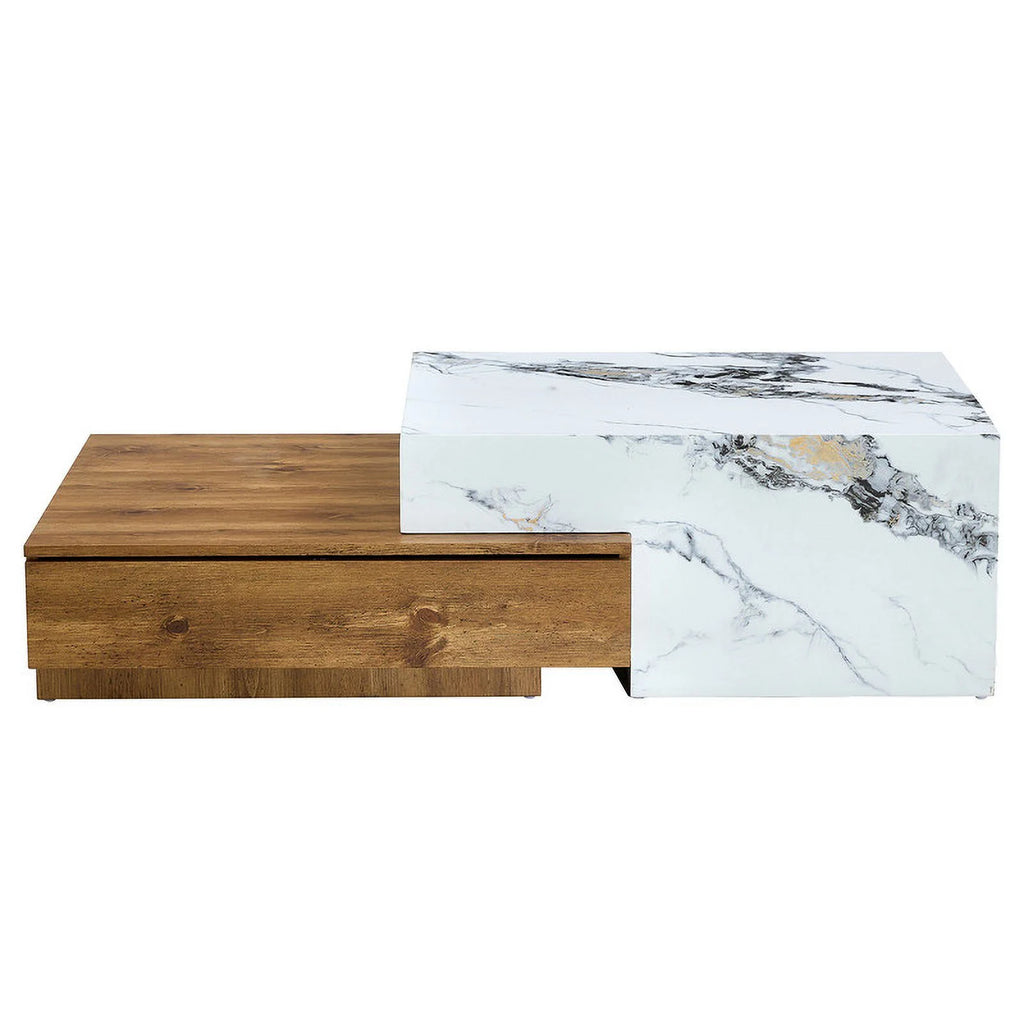 Modern Coffee Table with 2 Drawers White Finish M9232