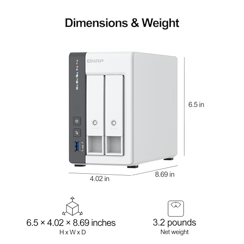 2-Bay 2.5GbE Desktop NAS with 4GB DDR4 RAM F298954