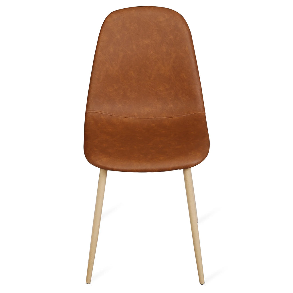 Set of 2 Brown PU Cushion Dining Chair G7673