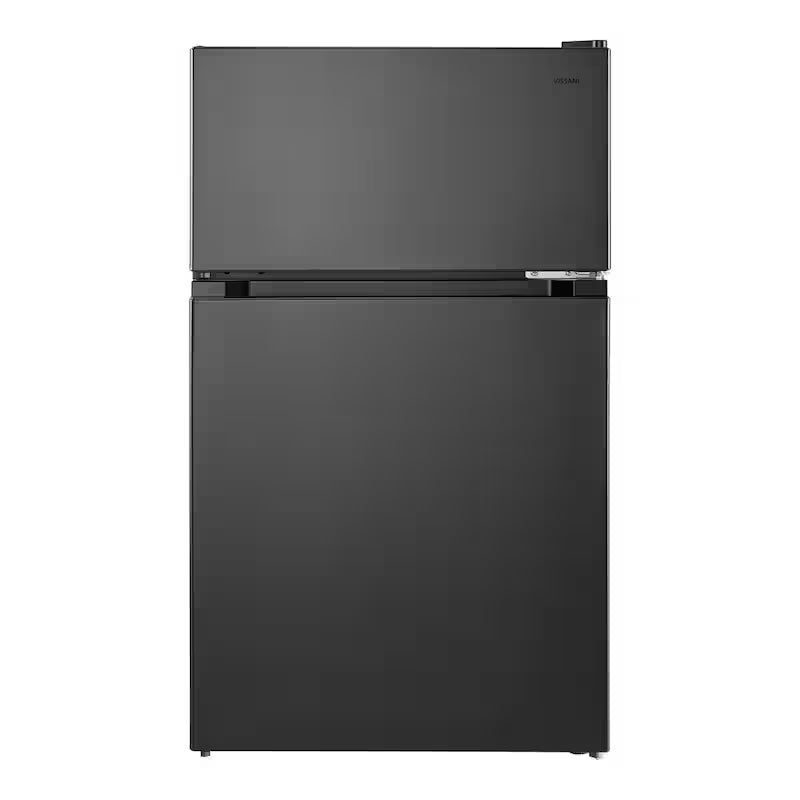 2 Door Mini Refrigerator in Black with Freezer W69085