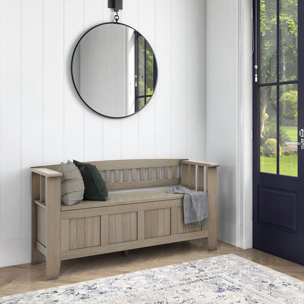 Solid Wood 48 inch Wide Storage Bench O4092