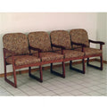 Mahogany Four Seat Chair with Center Arms D5327