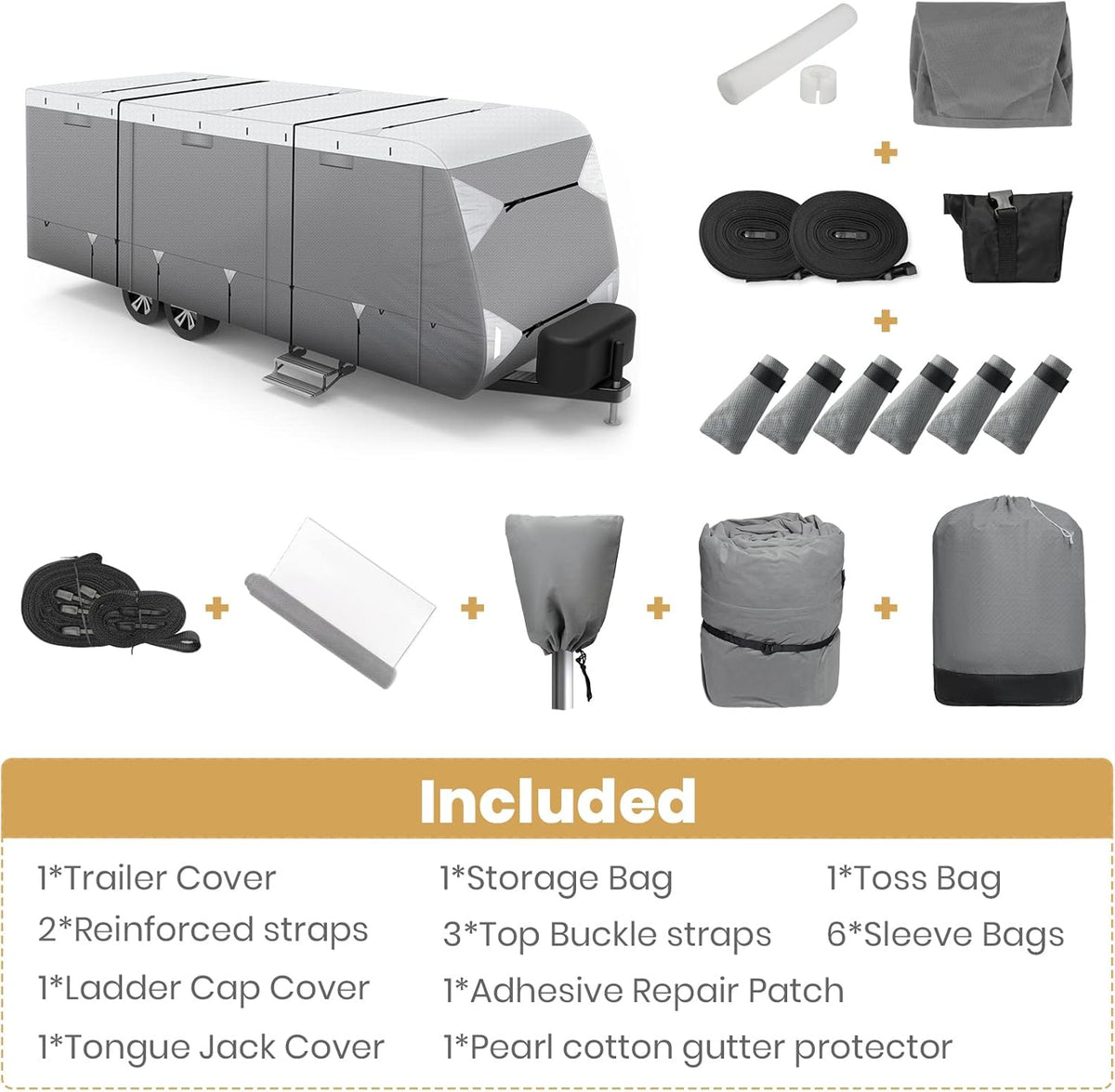 Waterproof Travel Trailer RV Cover with Cotton Lining P79738