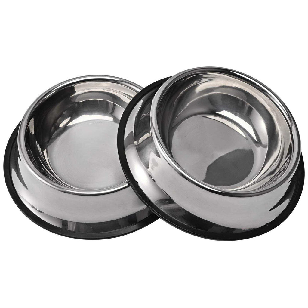 2 Packs Stainless Steel Dog Bowl with Anti-Skid Rubber Base K74444