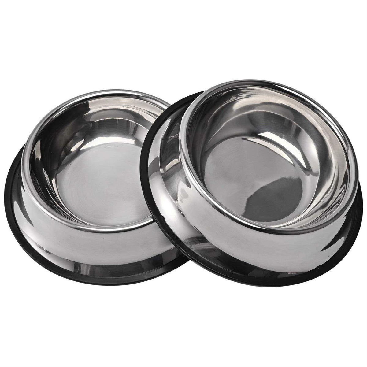 2 Packs Stainless Steel Dog Bowl with Anti-Skid Rubber Base K74444