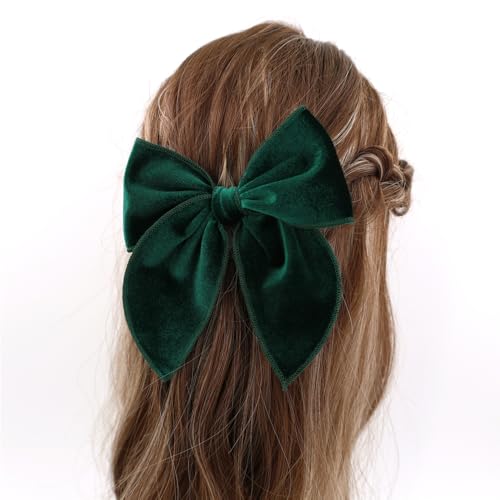 12 PCS Linen Velvet Hair Bows Barrettes C81557