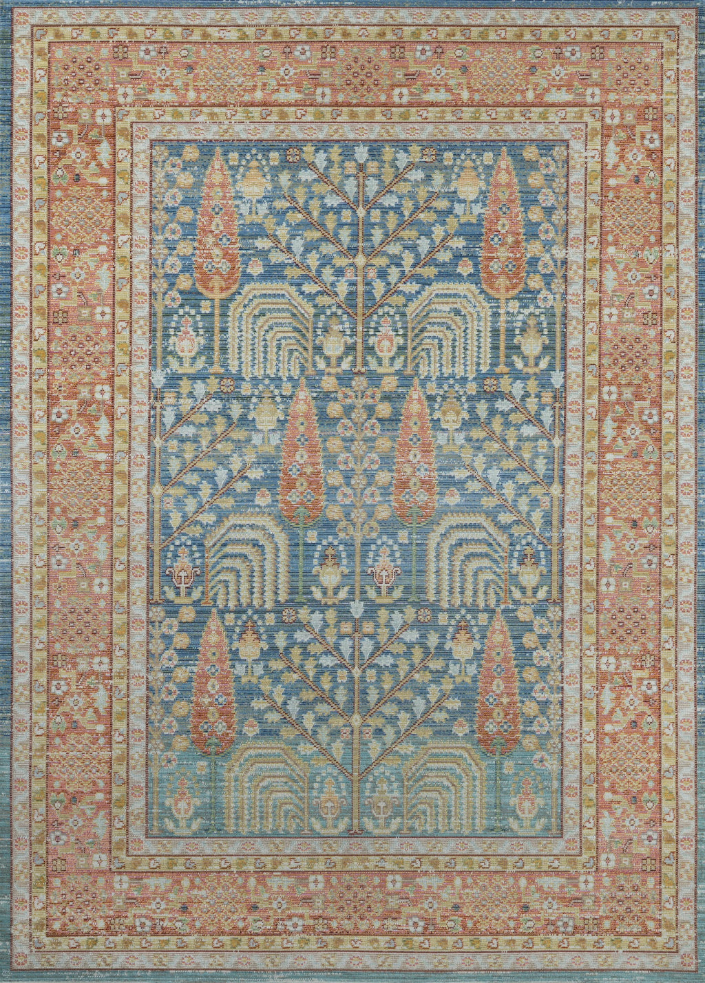 Blue Polyester Area Rug 7'10" X 10'6" T6355