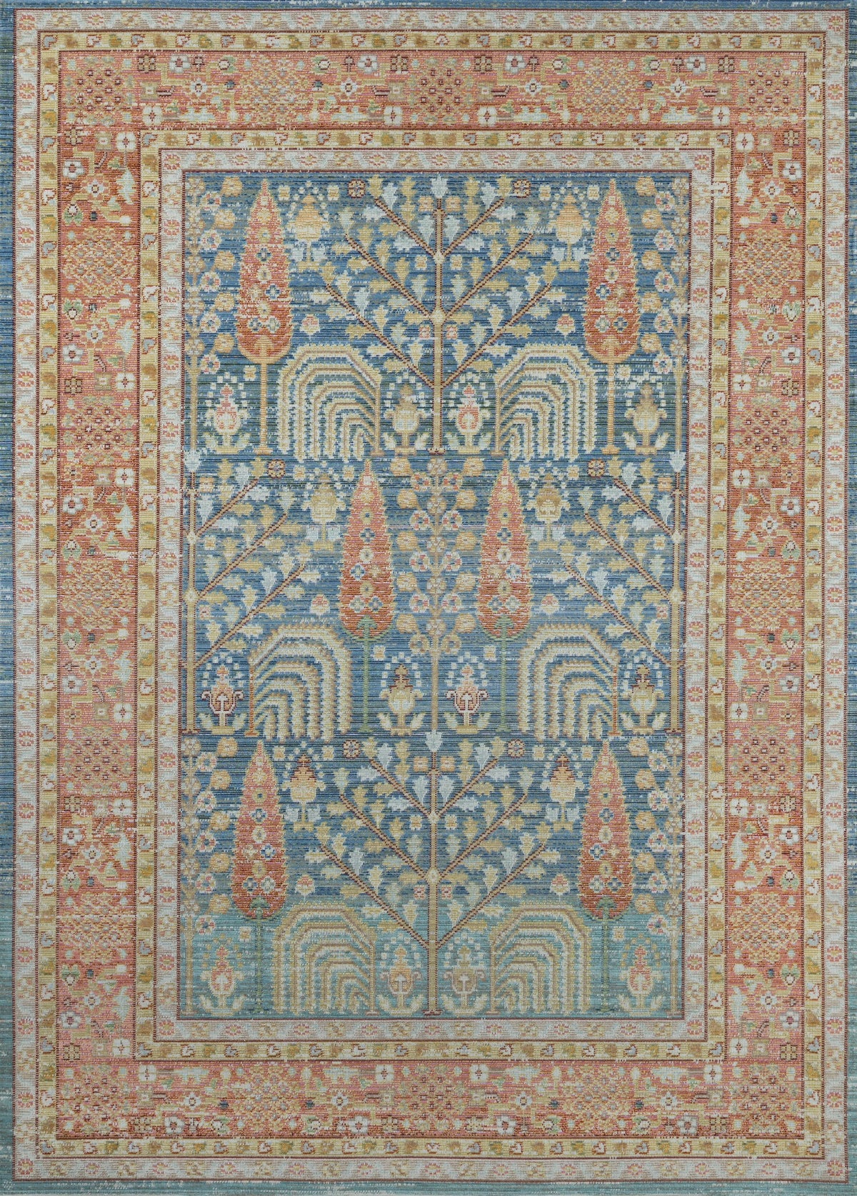 Blue Polyester Area Rug 7'10" X 10'6" T6355