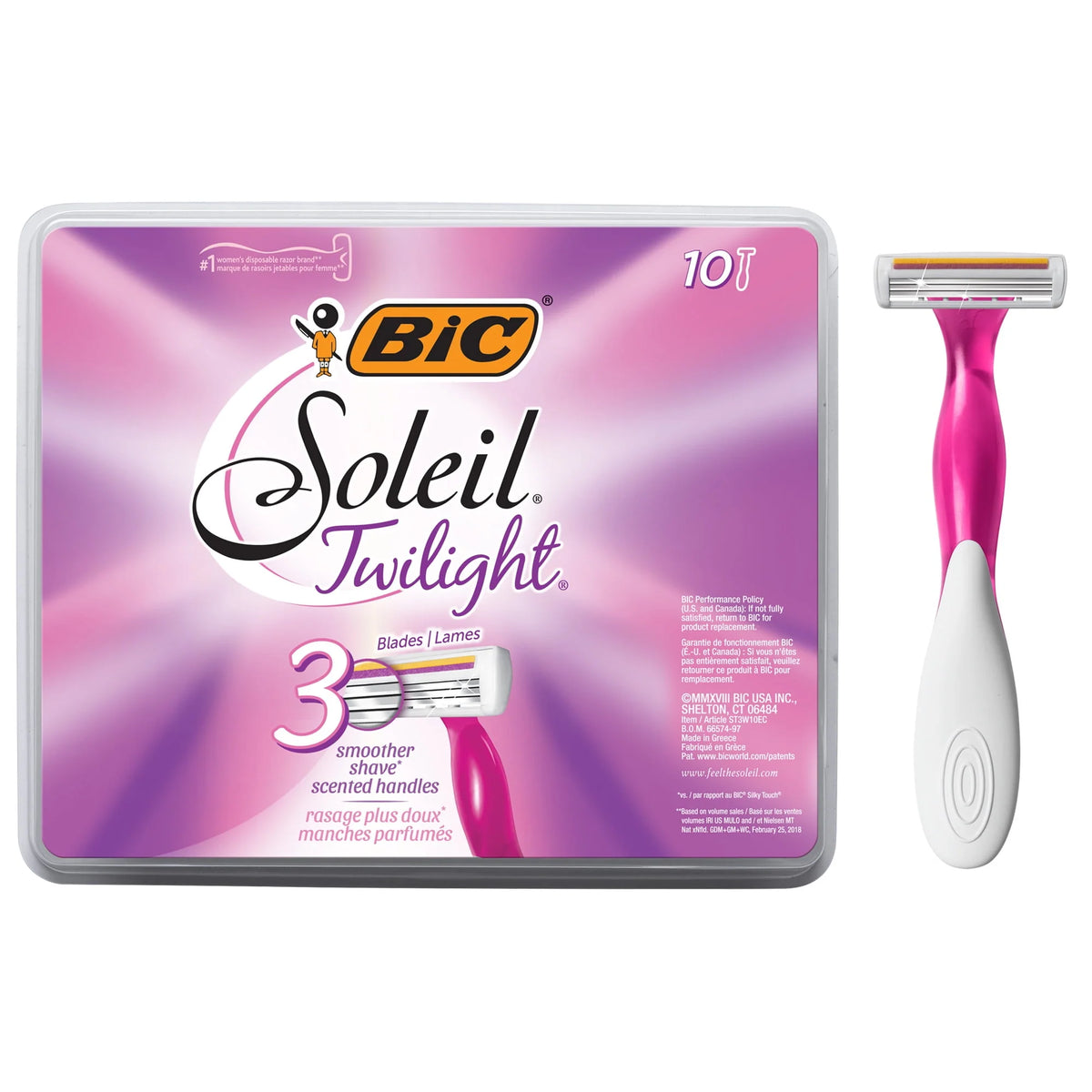 Scented Women's Disposable Razor, 3 Blade, 4 Pack J810