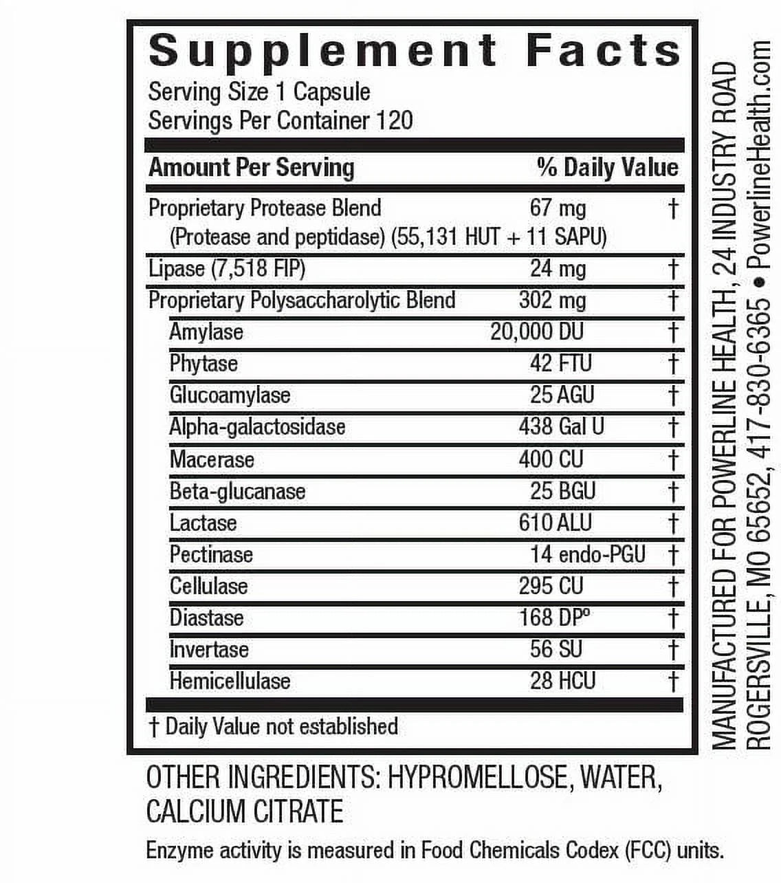 Enzyme Supplement 60 Ct Q82676