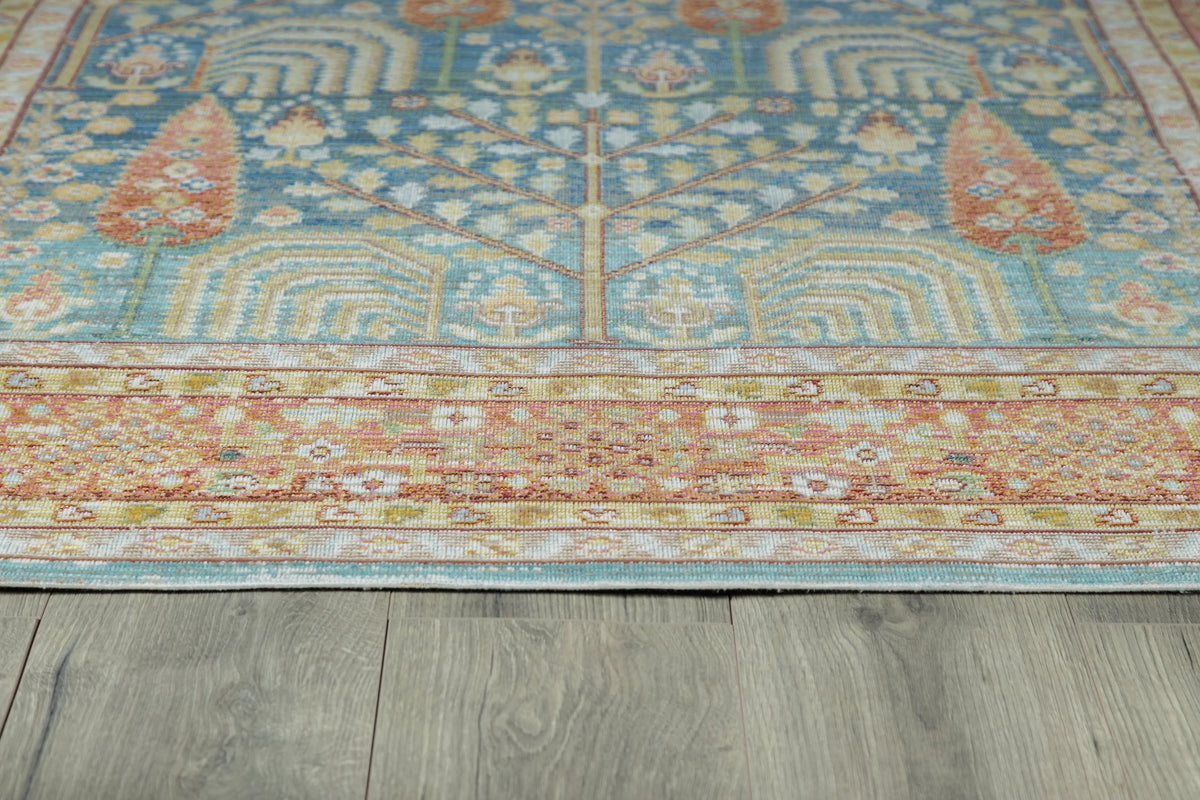 Blue Polyester Area Rug 7'10" X 10'6" T6355