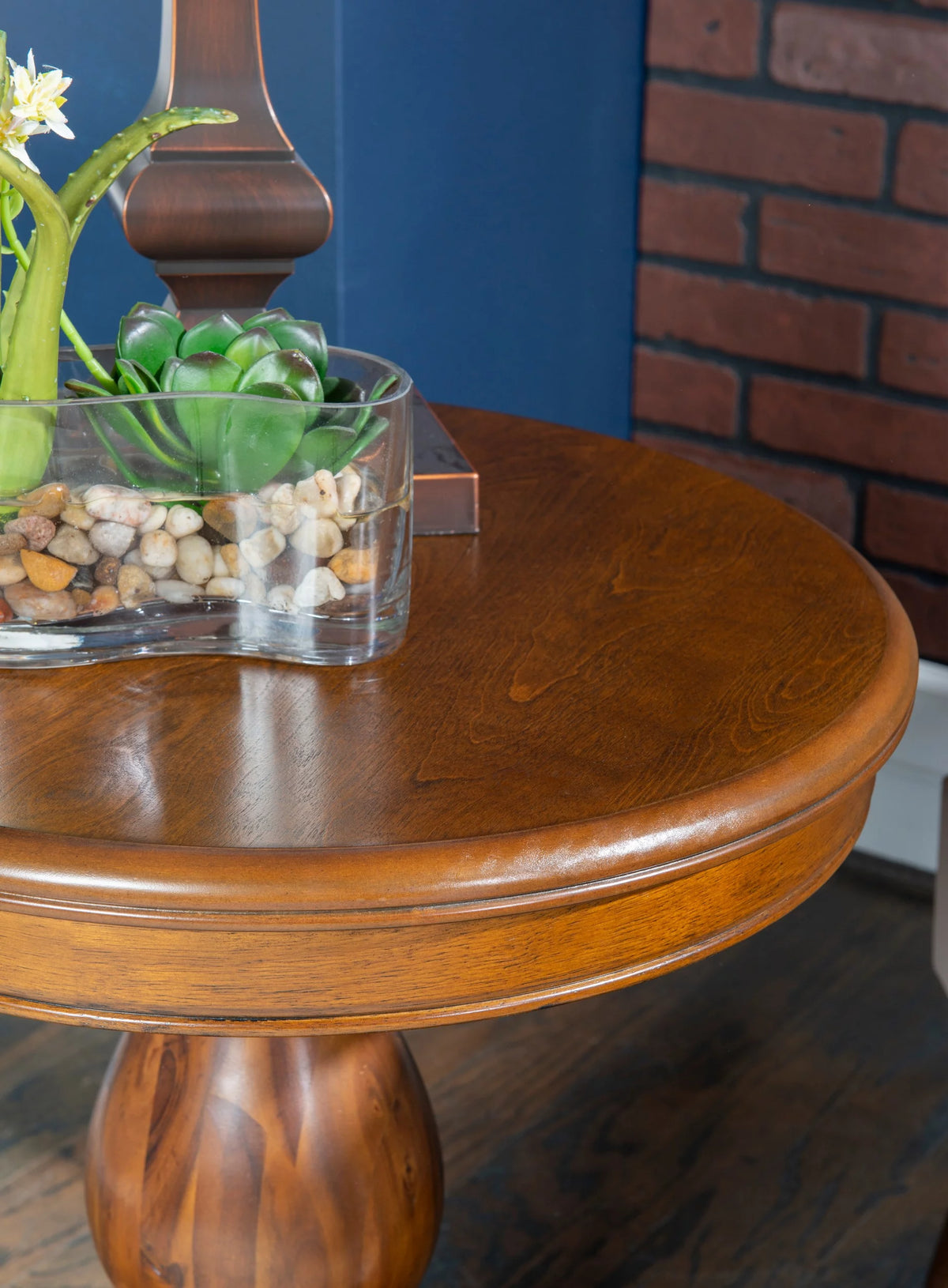 Brown Pedestal Side Table J767642