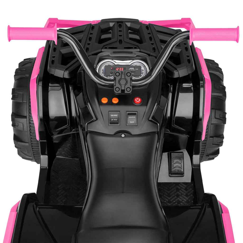 12V Pink Kids 4-Wheeler ATV Ride On Car Toy with LED Headlights F47926