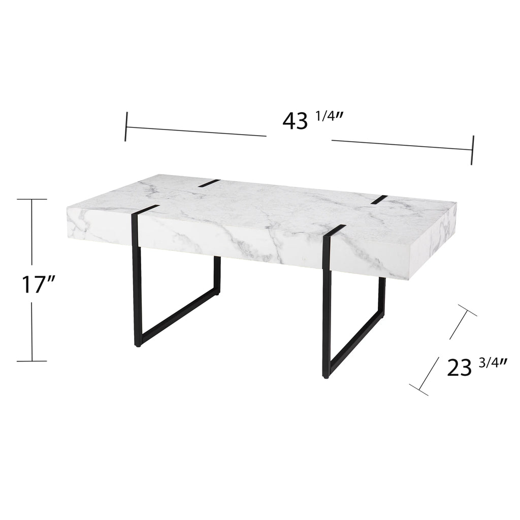 Modern Rectangle Faux Marble Cocktail Table T11221