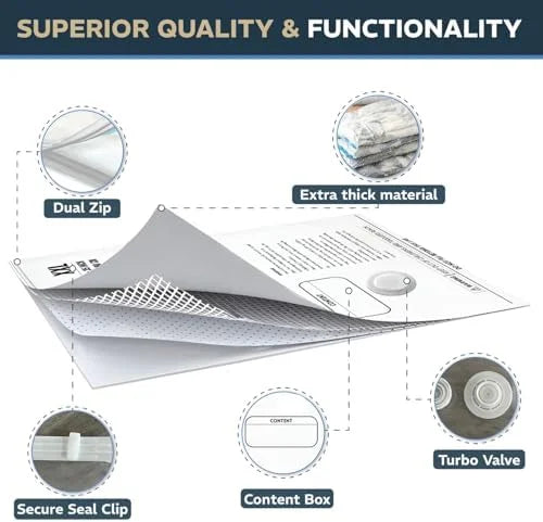 8 Pack XXL Jumbo Vacuum Storage Bags J3331